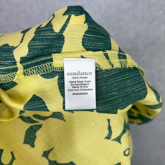 Sundance Soliloquies Citron Yellow Green Floral Asymmetrical Dress Size Small - Picture 10 of 10
